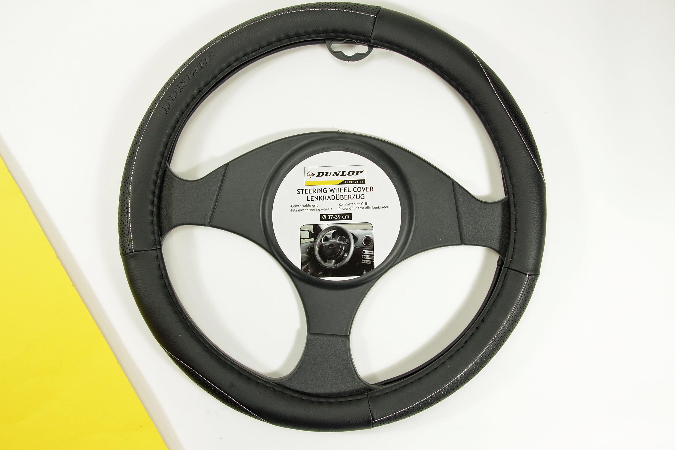 Lenkradbezug Lenkradhülle Lenkradschoner Schutzhülle zum Schnüren 37-39 cm grau