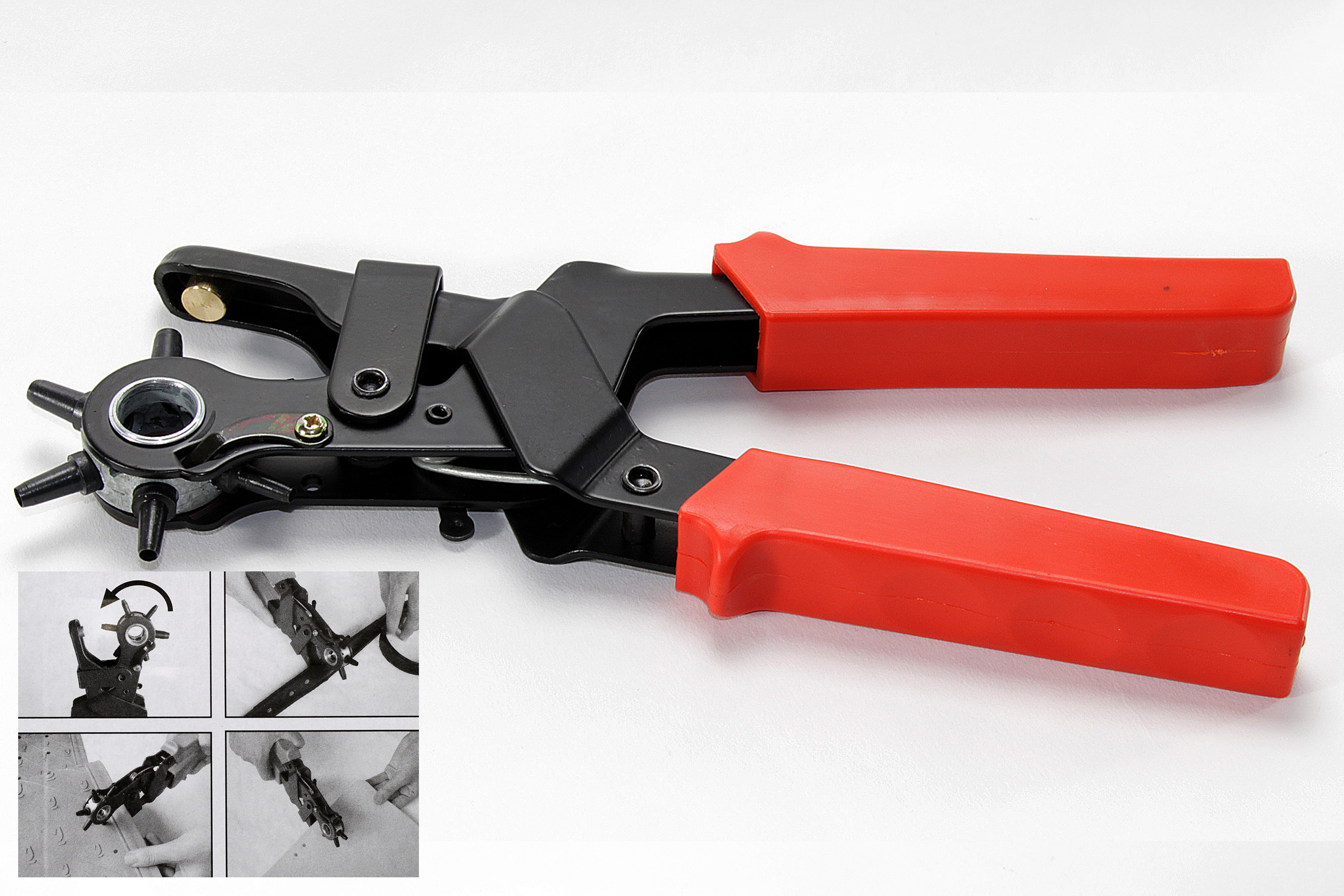 ★ ★ ★ LOCHZANGE GÜRTELLOCHER WARE STAHL LOCHER GÜRTEL ZANGE ROT